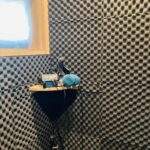 レコーディングスタジオの録音ブース内の吸音材